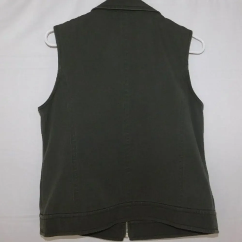 Tanjay Women's Zip Up Denim Vest Size Small
